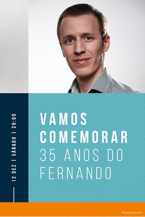 Modelo de Convite de Aniversario Adulto - Retangular Convite de Aniversario Adulto - Retangular