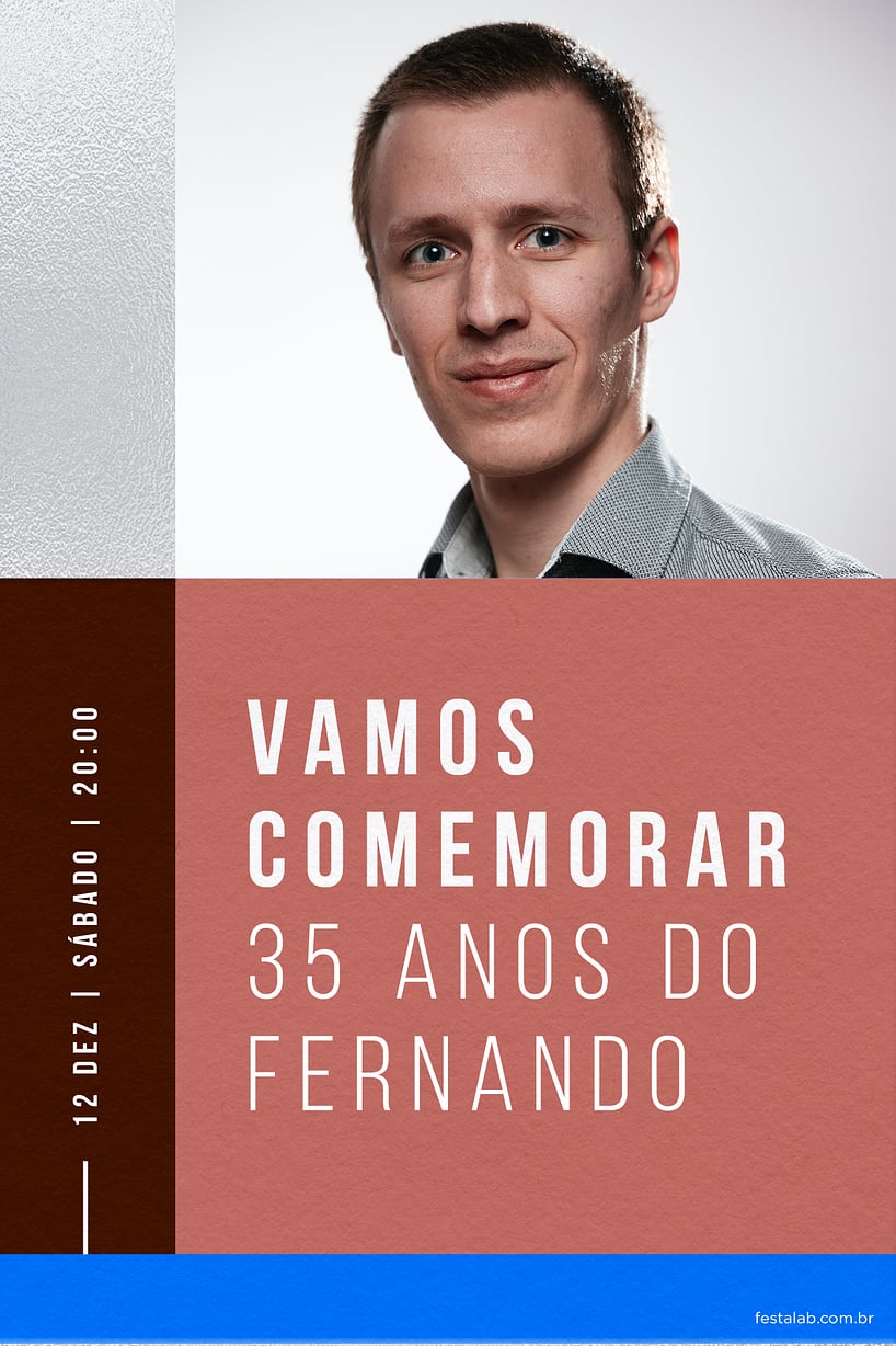 Convite Retangular Vermelho grátis para editar