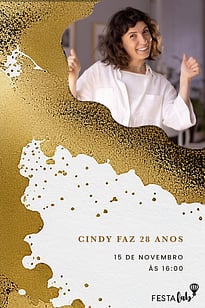 Modelo de Convite de Aniversario Adulto - Sinfonia de Glitter Convite Sinfonia de Glitter grátis para editar