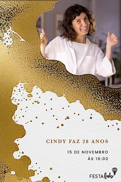 Modelo de Convite de Aniversario Adulto - Sinfonia de Glitter Criar convite de aniversário - Sinfonia de Glitter| FestaLab