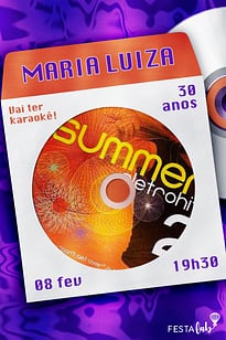 Modelo de Convite de Aniversario Adulto - Summer Eletrohits Convite Summer Eletrohits grátis para editar