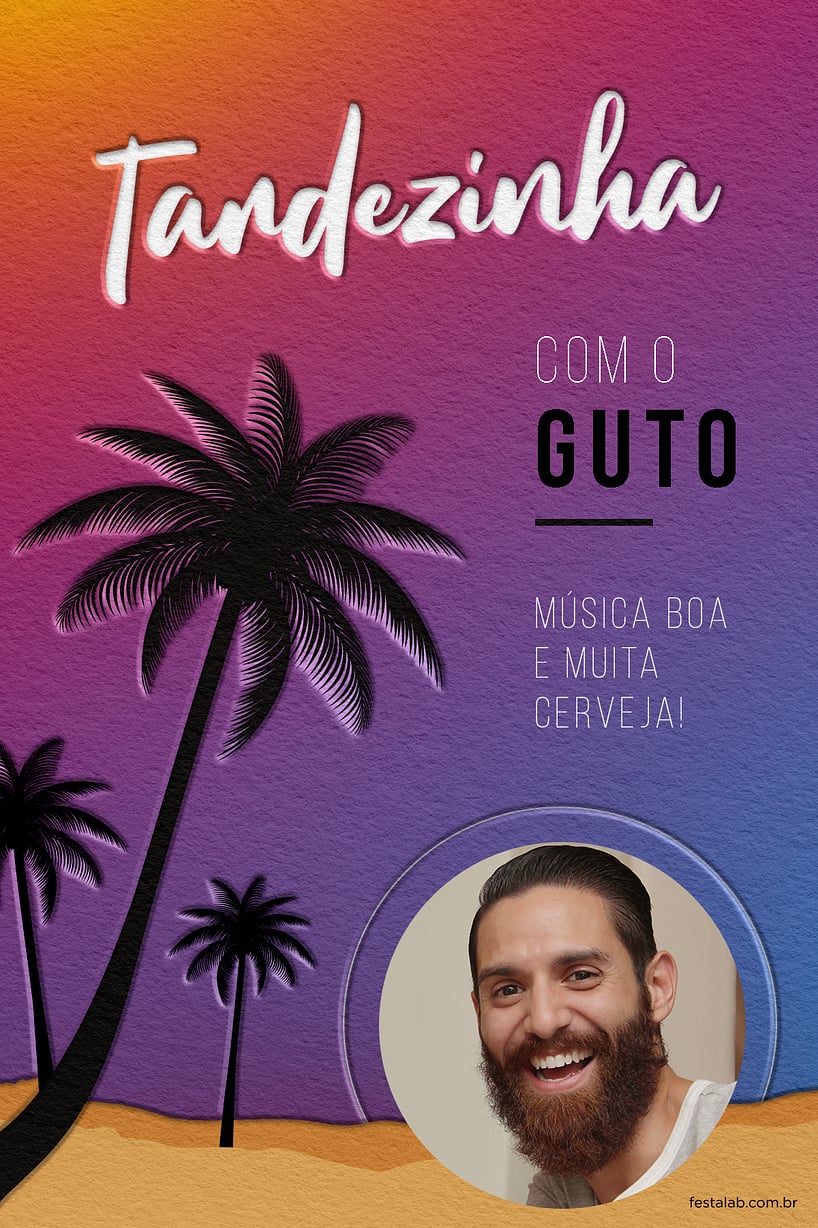 Convite de Aniversario Adulto - Tardezinha roxa