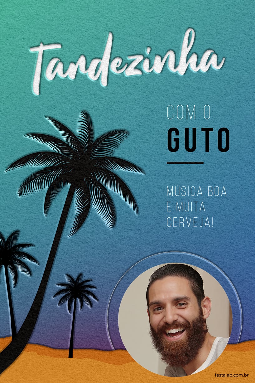 Convite de Aniversario Adulto - Tardezinha verde