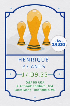 Convite de Aniversario Adulto - Torcida