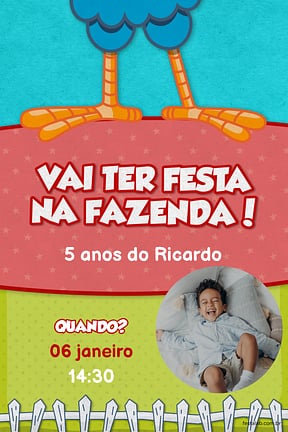 Modelo de Convite de Aniversario - A Galinha Pintadinha vermelha Convite de Aniversario - A Galinha Pintadinha vermelha