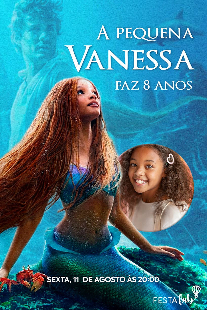 Modelo de Convite de Aniversario - A incrivel pequena sereia Convite de Aniversario - A incrivel pequena sereia