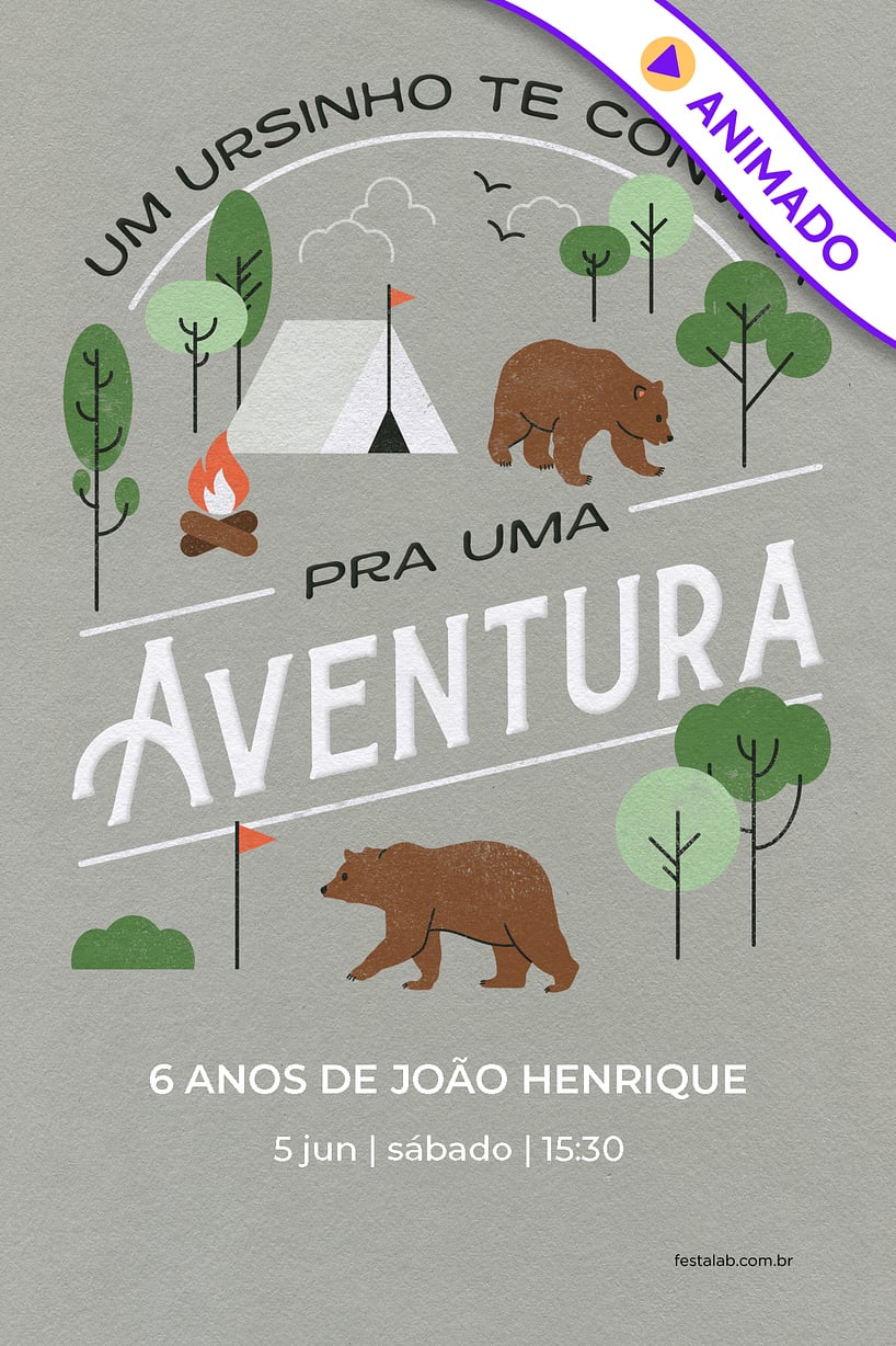 Convite Acampamento grátis para editar