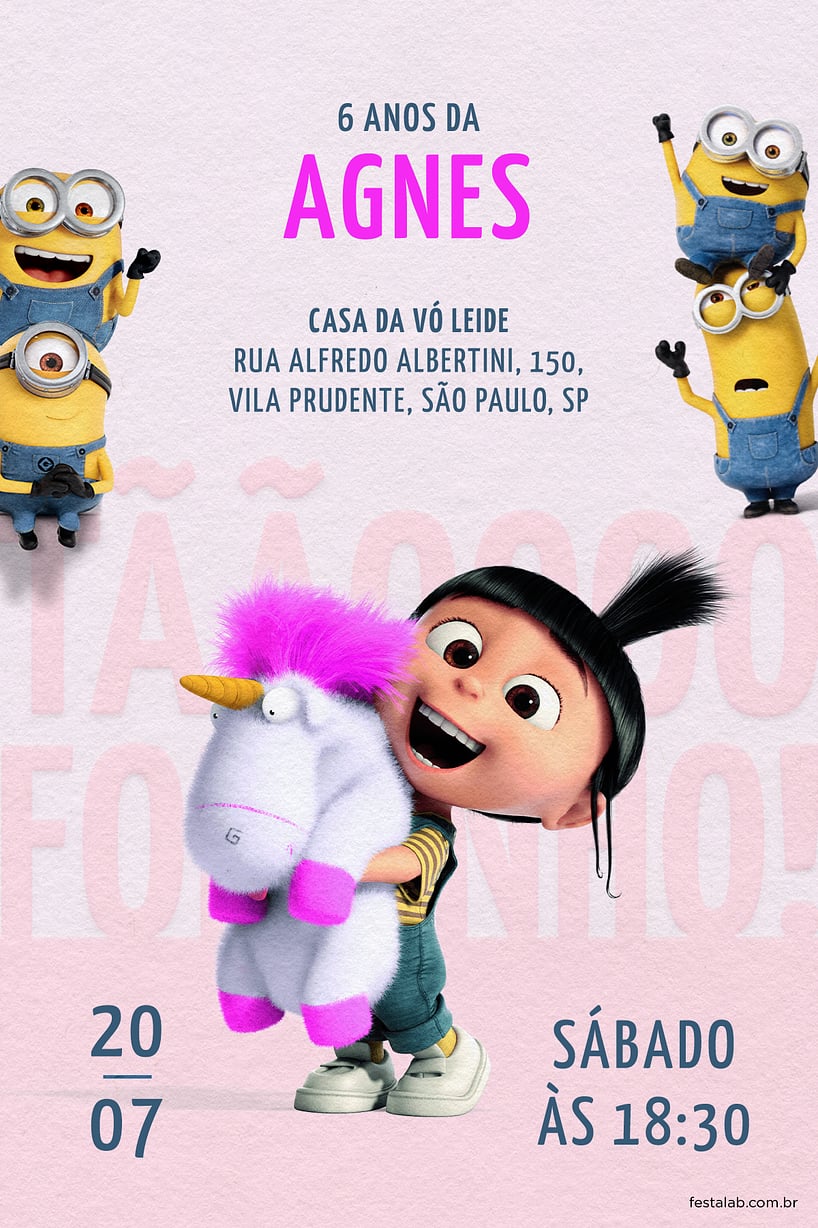 Convite de Aniversario - Agnes