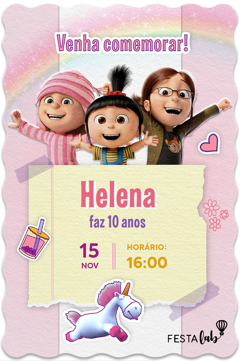 Convite Agnes e suas irmãs grátis para editar