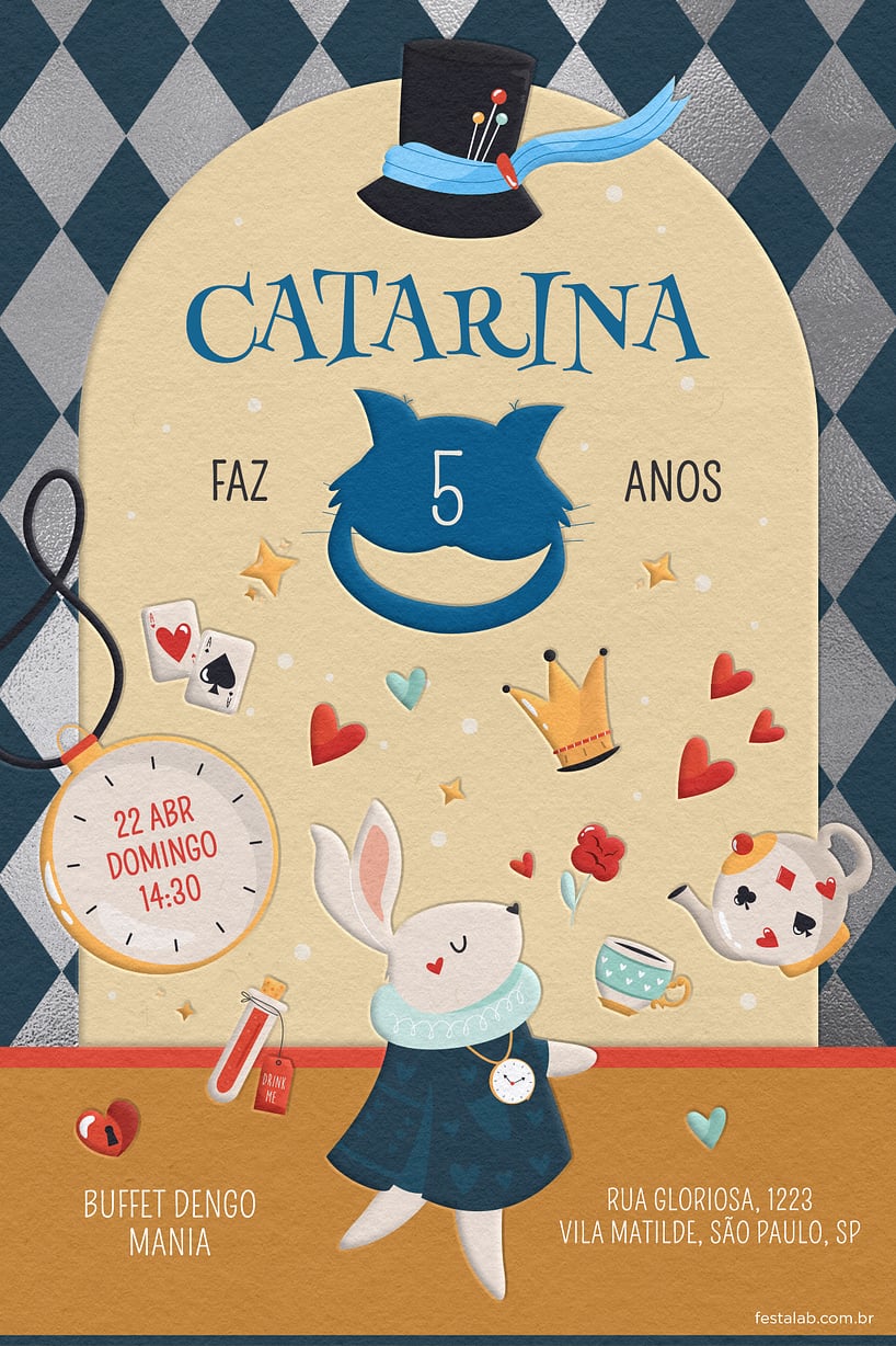 Convite O Mundo Encantado grátis para editar