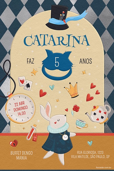 Modelo de Convite de Aniversario - O Mundo Encantado Criar convite de aniversário - O Mundo Encantado| FestaLab