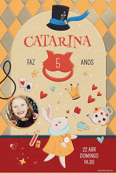 Modelo de Convite de Aniversario - Um Conto de Sonhos Convite Um Conto de Sonhos grátis para editar