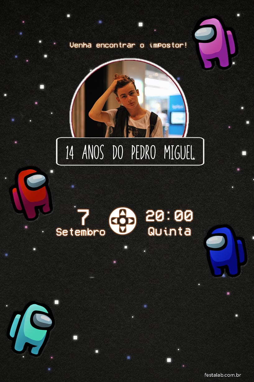 Convite de Aniversario - Among Us