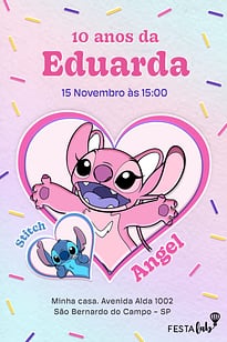 Modelo de Convite de Aniversario - Angel Convite Angel grátis para editar