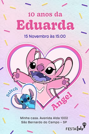 Convite de Aniversario - Angel