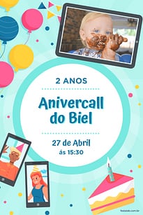 Modelo de Convite de Aniversario - anivercall Convite anivercall grátis para editar