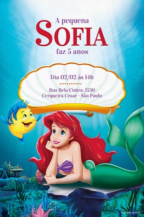 Modelo de Convite de Aniversario - Ariel Convite de Aniversario - Ariel