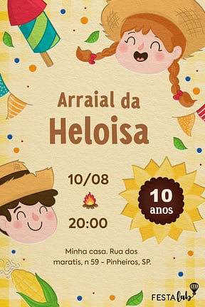 Modelo de Convite de Aniversario - Arraia da Alegria Convite de Aniversario - Arraia da Alegria