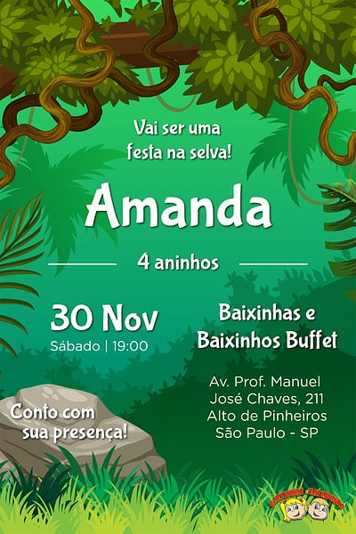 Modelo de Convite de Aniversario - Baixinhos e Baixinhas Convite Baixinhos e Baixinhas grátis para editar
