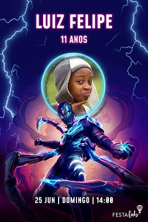 Modelo de Convite de Aniversario - Besouro Azul Convite de Aniversario - Besouro Azul