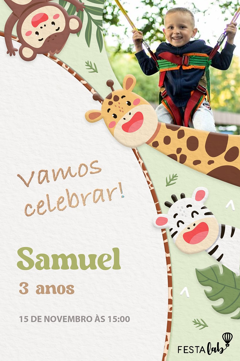 Convite Bicharada em Festa grátis para editar