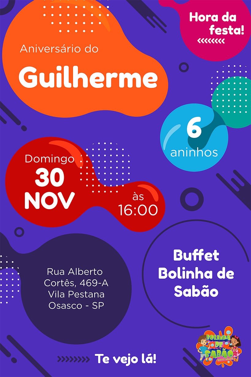 Modelo de Convite de Aniversario - Bolinha de Sabao Convite de Aniversario - Bolinha de Sabao