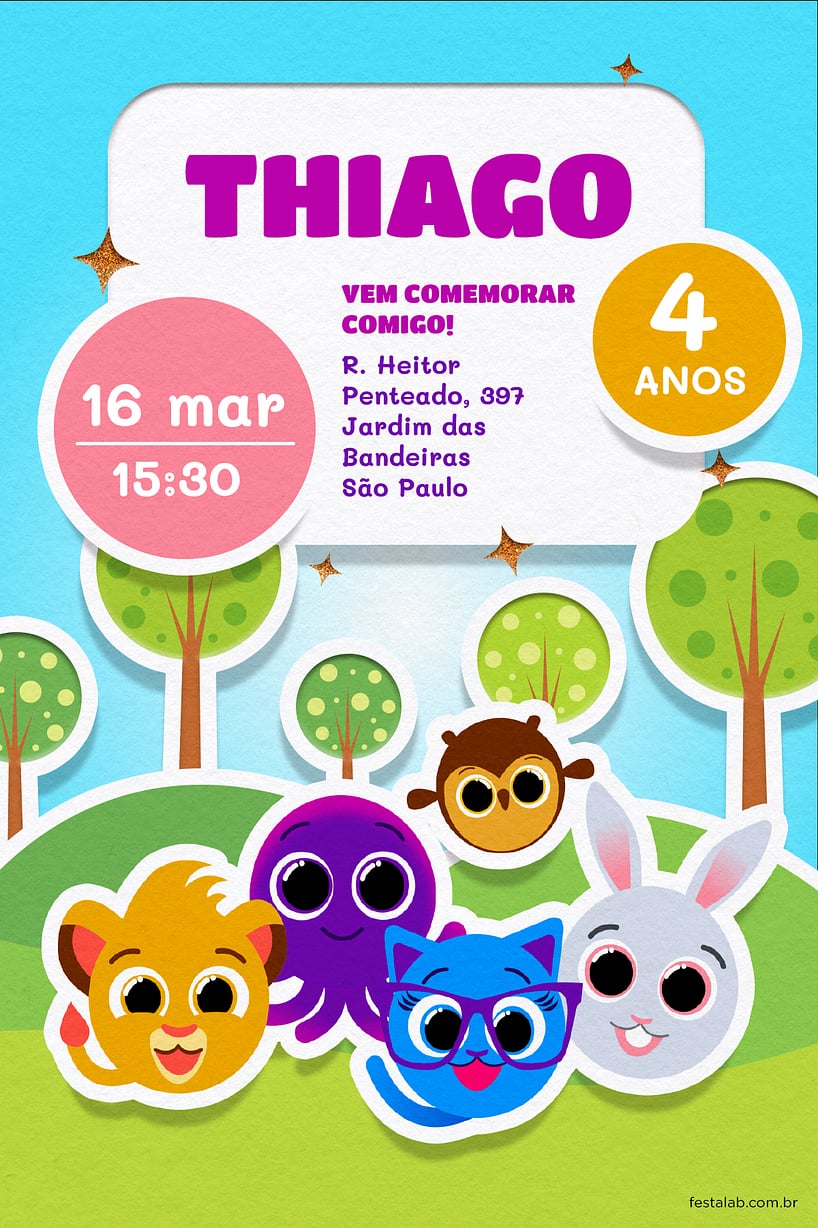 Convite de Aniversario - Bolofofos