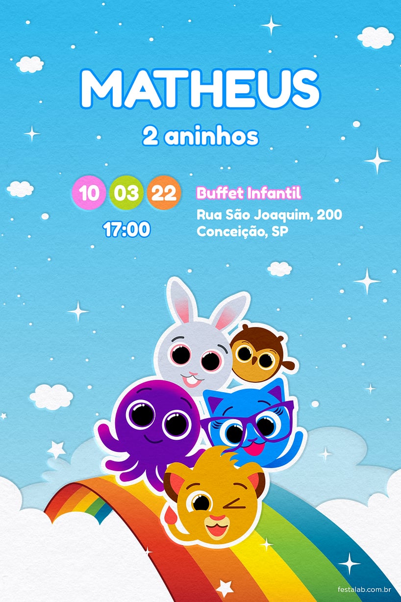 Convite Personalizado Bolofofos - Mimos Kids Ateliê