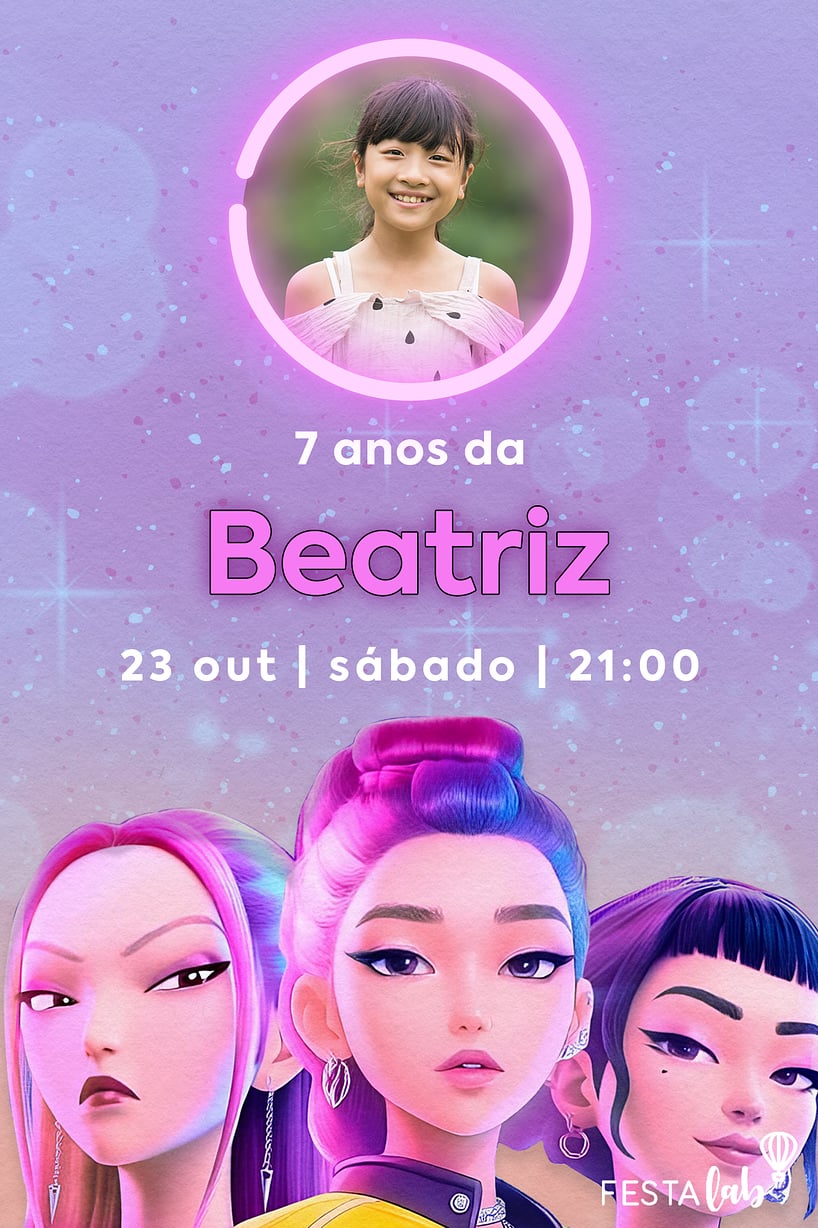 Convite de Aniversario - Brilho das Guerreiras