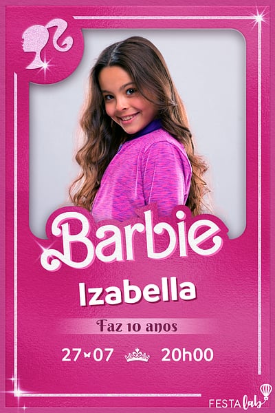Modelo de Convite de Aniversario - Caixa da Barbie Convite Caixa da Barbie grátis para editar