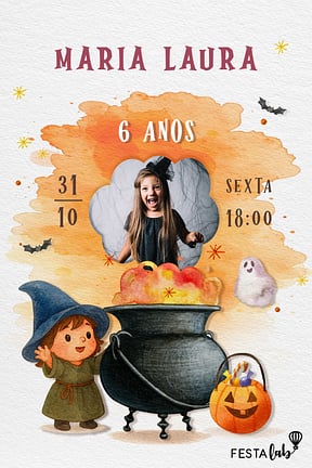 Modelo de Convite de Aniversario - Caldeirao da Bruxa Convite de Aniversario - Caldeirao da Bruxa
