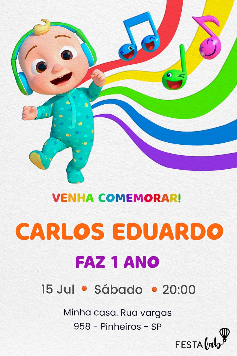 ▷ Convite de Aniversário Infantil Menino personalizado grátis