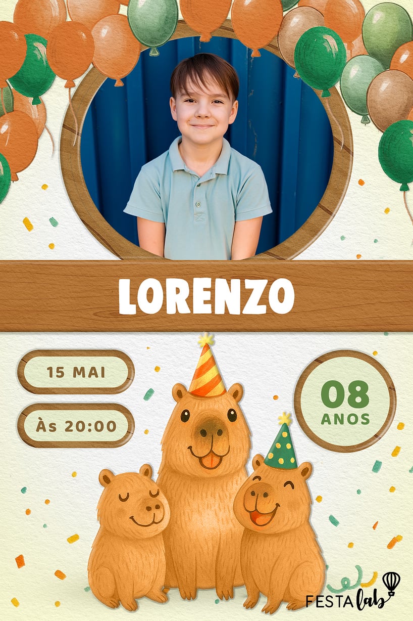 Convite de Aniversario - Capiversario