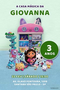 Modelo de Convite de Aniversario - Casa Magica Verde Convite Casa Magica Verde grátis para editar