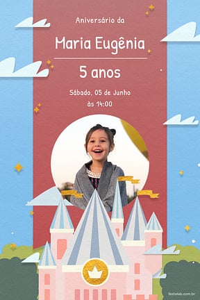 Modelo de Convite de Aniversario - Castelo Convite de Aniversario - Castelo