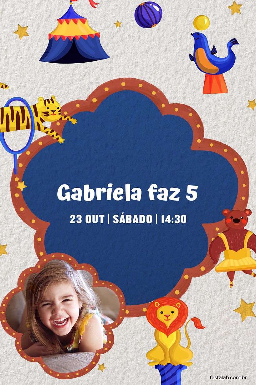Convite Circo dos Equilibristas grátis para editar