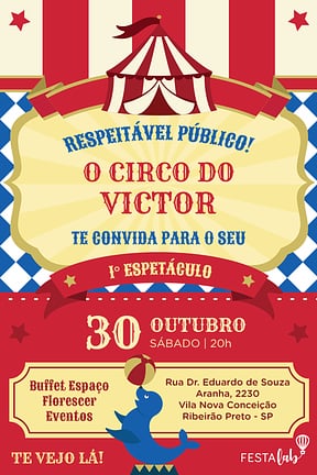 Modelo de Convite de Aniversario - Uma Festa no Circo Convite de Aniversario - Uma Festa no Circo