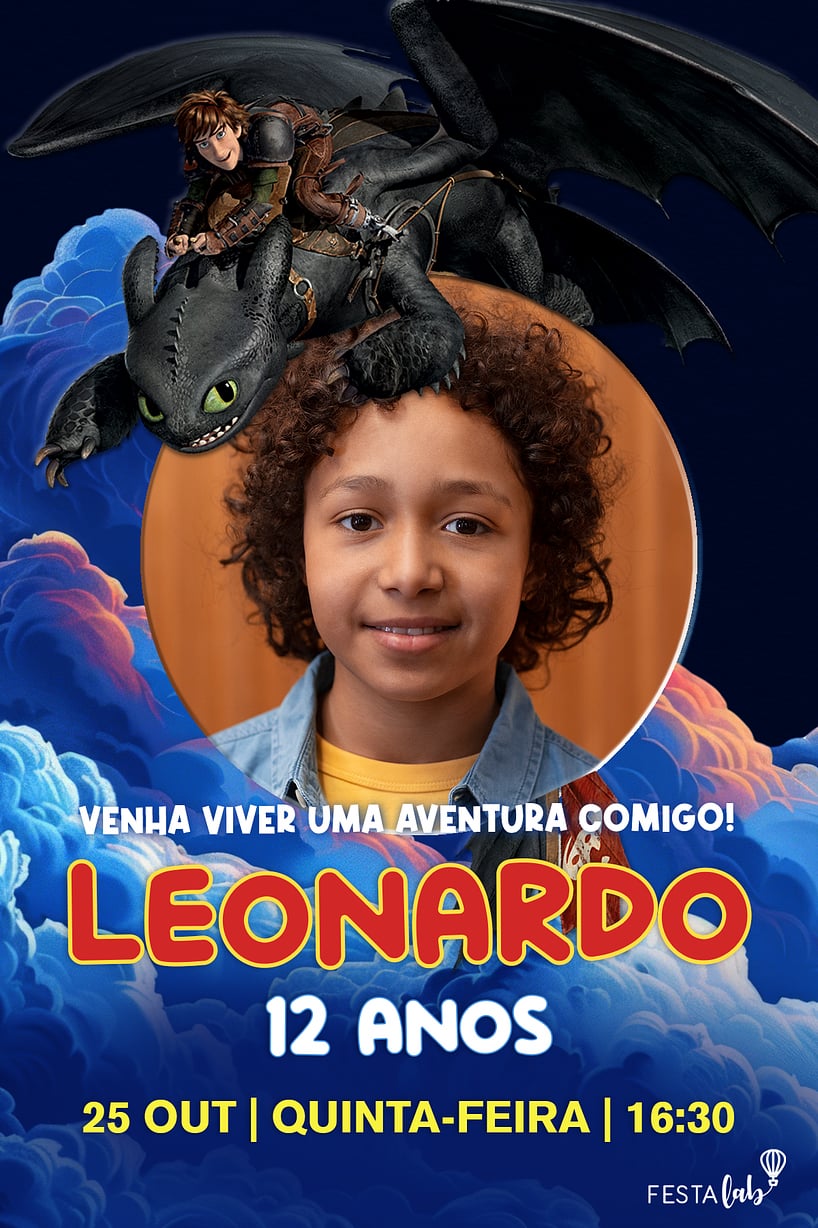Convite de Aniversario - Como Treinar o Seu Dragao