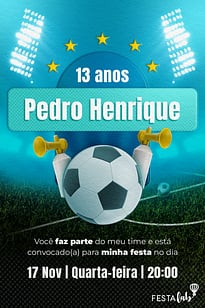 Convite Convocado Futebol grátis para editar