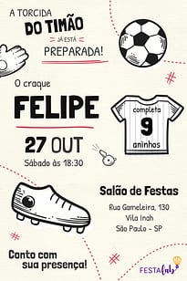 Convite Corinthians grátis para editar