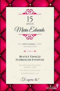 Modelo de Convite de Aniversario - Debutante Luxo Convite Debutante Luxo grátis para editar