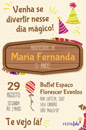Modelo de Convite de Aniversario - Dia Magico Convite de Aniversario - Dia Magico