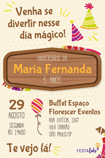 Modelo de Convite de Aniversario - Dia Magico Convite Dia Mágico grátis para editar