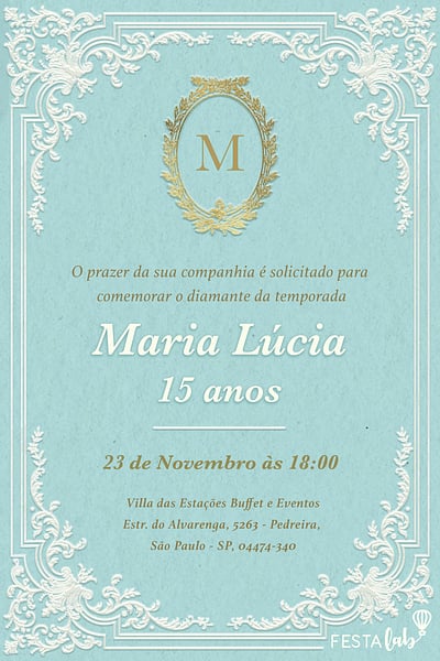 Criar convite de aniversário - Diamante da temporada| FestaLab