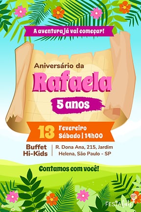 Modelo de Convite de Aniversario - Dora Aventureira Convite de Aniversario - Dora Aventureira