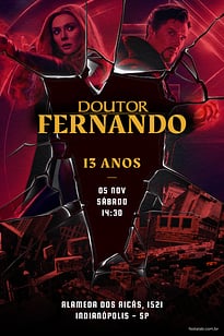 Modelo de Convite de Aniversario - Doutor estranho Convite Doutor estranho grátis para editar