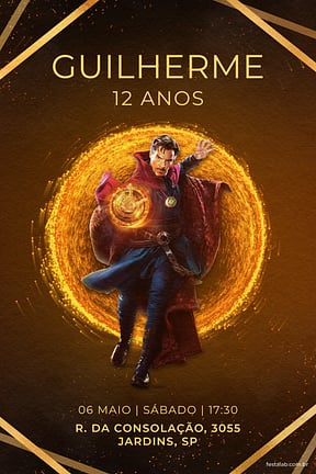 Modelo de Convite de Aniversario - Dr. Estranho Convite de Aniversario - Dr. Estranho