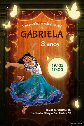 Modelo de Convite de Aniversario - Encanto da Mirabel Convite de Aniversario - Encanto da Mirabel