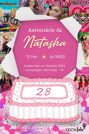 Modelo de Convite de Aniversario - Estetica anos 2000 Convite de Aniversario - Estetica anos 2000