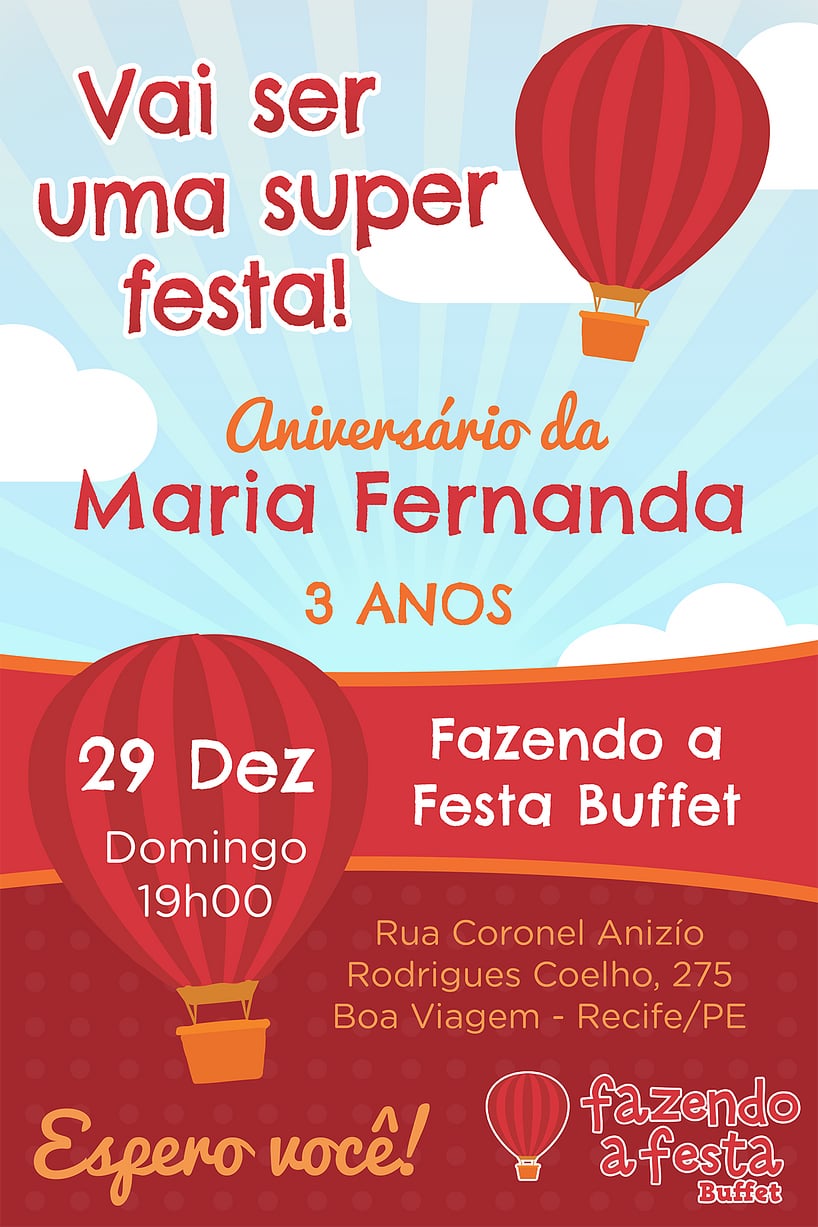 Convite Fazendo a Festa grátis para editar